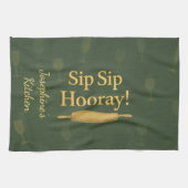 Linge De Cuisine Personalized Sip Sip Hooray Wine Lover Tea Towel (Horizontal)