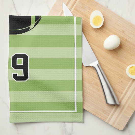 Linge De Cuisine Personalized Sports Towel | Custom Football Player (Quart Plié)