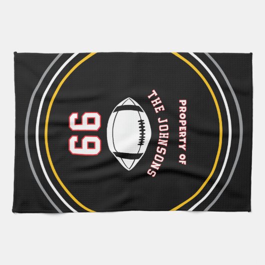 Linge De Cuisine Personalized Sports Towel | Custom Football Player (Horizontal)
