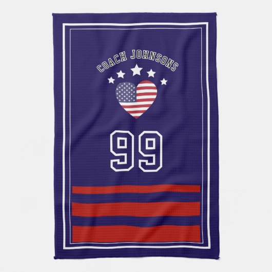 Linge De Cuisine Personalized Sports Towel | Custom Football Player (Vertical)