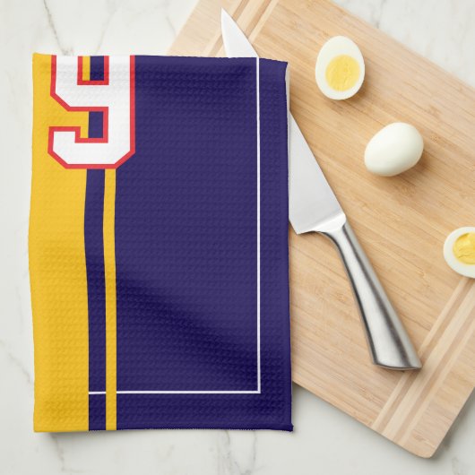 Linge De Cuisine Personalized Sports Towel | Custom Football Player (Quart Plié)