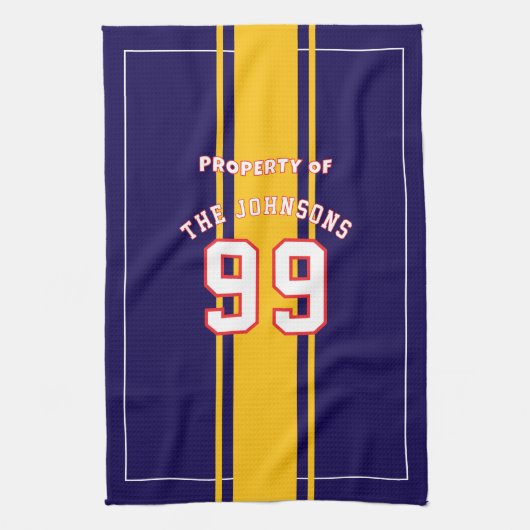 Linge De Cuisine Personalized Sports Towel | Custom Football Player (Vertical)