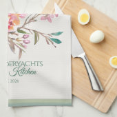 Linge De Cuisine Personalized Spring Floral Watercolor Botanical (Quart Plié)