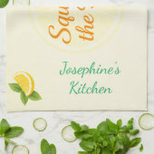 Linge De Cuisine Personalized Squeeze the Day Lemon Kitchen Towel (Plié)