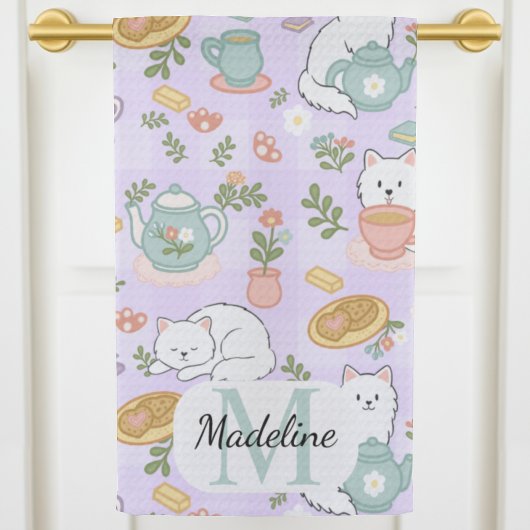 Linge De Cuisine Personalized Tea & Baker Cat Monogram