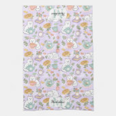 Linge De Cuisine Personalized Tea & Baker Cat Monogram (Vertical)