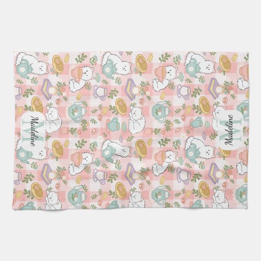 Linge De Cuisine Personalized Tea & Baker Monogram Kitchen Towels (Horizontal)