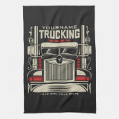 Linge De Cuisine Personalized Trucking 18 Wheeler BIG Trucker (Vertical)
