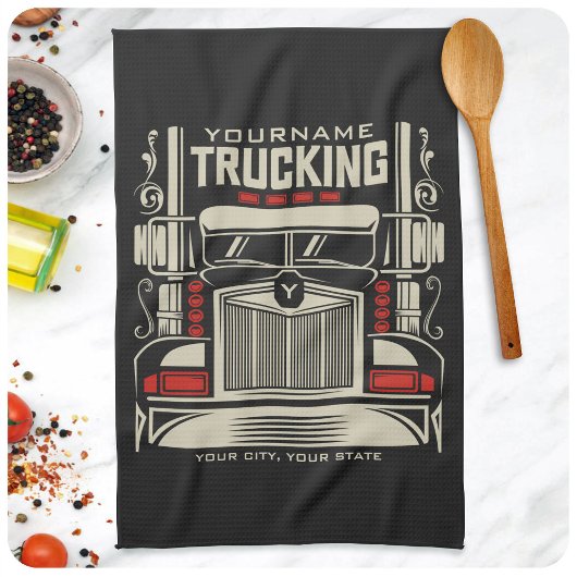 Linge De Cuisine Personalized Trucking 18 Wheeler BIG Trucker