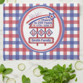 Linge De Cuisine Personalized USA 250–Patriotic Retro Marquee (Plié)