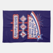 Linge De Cuisine Personalized USA 250–Patriotic Retro Marquee (Horizontal)