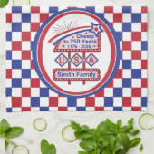 Linge De Cuisine Personalized USA 250–Patriotic Retro Marquee (Plié)