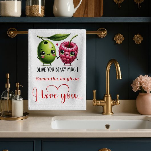 Linge De Cuisine Personalized Valentine Food Pun Kitchen Towel