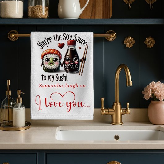 Linge De Cuisine Personalized Valentine Kitchen Towel Cute Food