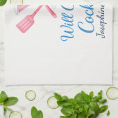 Linge De Cuisine Personalized Will Cook for Cocktails Funny Elegant (Plié)