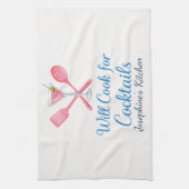 Linge De Cuisine Personalized Will Cook for Cocktails Funny Elegant (Vertical)