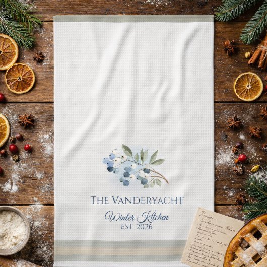 Linge De Cuisine Personalized Winter – Blue Berry Botanical