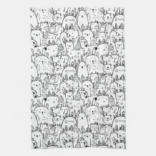 Linge De Cuisine Personnages Mignons Kawaii Doodle (2)