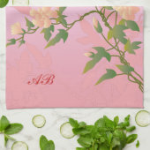 Linge De Cuisine Personnalisable : Fleurs et oiseau (Plié)
