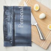 Linge De Cuisine Personnalisation de Blue NYC Skyline (Quart Plié)