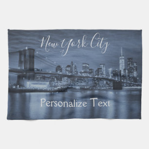 Linge De Cuisine Personnalisation de Blue NYC Skyline