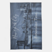 Linge De Cuisine Personnalisation de Blue NYC Skyline (Vertical)