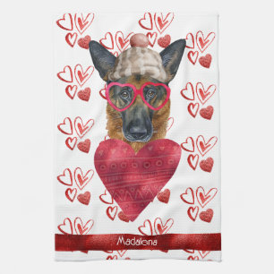 Linge De Cuisine Personnalisé Amoureux des chiens Valentine Cadeau 