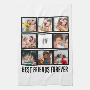 Linge De Cuisine Personnalisé BFF Meilleurs amis Forever 8 Collage 