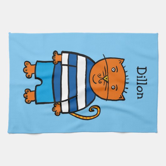 Linge De Cuisine Personnalisé Dillon le chat (Horizontal)