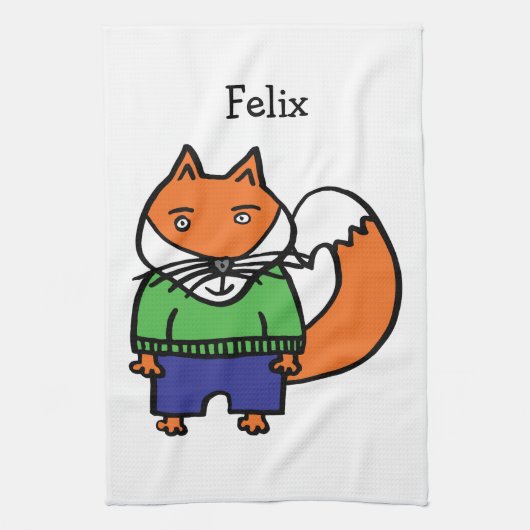 Linge De Cuisine Personnalisé Felix le Fox (Vertical)