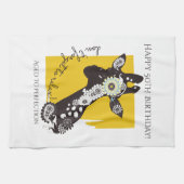 Linge De Cuisine Personnalisé Funky Cool Giraffe Funny Anniversaire (Horizontal)