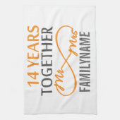 Linge De Cuisine Personnalisé M. et Mme 14e anniversaire (Vertical)