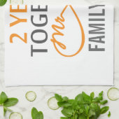 Linge De Cuisine Personnalisé M. et Mme 2e anniversaire (Plié)