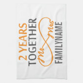 Linge De Cuisine Personnalisé M. et Mme 2e anniversaire (Vertical)