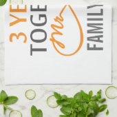 Linge De Cuisine Personnalisé M. et Mme 3e anniversaire (Plié)