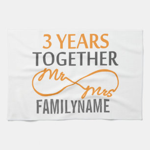 Linge De Cuisine Personnalisé M. et Mme 3e anniversaire