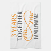 Linge De Cuisine Personnalisé M. et Mme 3e anniversaire (Vertical)