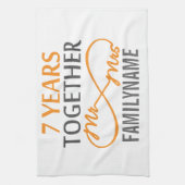 Linge De Cuisine Personnalisé M. et Mme 7e anniversaire (Vertical)