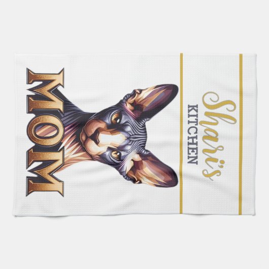 Linge De Cuisine Personnalisé Nom Photo Sphynx Chat Maman Personnal (Horizontal)