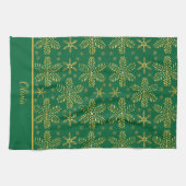 Linge De Cuisine Personnalisé vert et or (Horizontal)