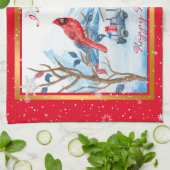 Linge De Cuisine Personnaliser Cardinale Et Paysage (Plié)