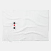 Linge De Cuisine Personnaliser Deux initiales A Loves B coeur rouge (Horizontal)