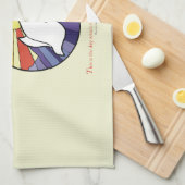 Linge De Cuisine Personnaliser le nom, RCIA Dove Circle sur Jaune (Quart Plié)