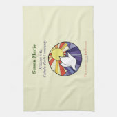 Linge De Cuisine Personnaliser le nom, RCIA Dove Circle sur Jaune (Vertical)