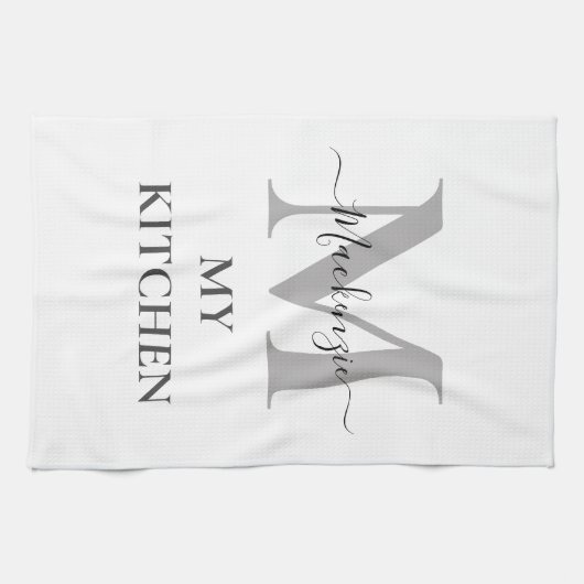 Linge De Cuisine Personnaliser Monogramme Nom initial Mon devis de  (Horizontal)
