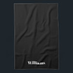 Linge De Cuisine Personnaliser nom minimaliste noir blanc<br><div class="desc">Personnaliser nom minimaliste noir blanc serviette de cuisine</div>