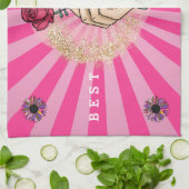 Linge De Cuisine Personnaliser rose Élégante Parties scintillant ro (Plié)