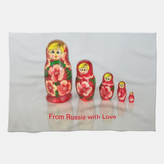 Linge De Cuisine Personnaliser Russe Matryoshka empilage poupées (Horizontal)