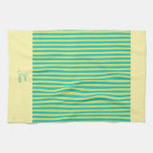 Linge De Cuisine Personnalisez le cadeau Mariage Jaune rayé Jaune (Horizontal)