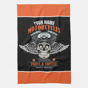 Linge De Cuisine Personnalized Biker Flying